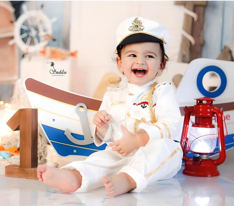 Handmade Sailor Costume for Boys First Quality Gift for Halloween and Birthday Premium Costume for Photography Props image 2