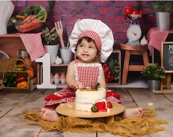 Déguisement de petite chef cuisinier pour accessoires photo et anniversaire - Déguisement de chef cuisinier de première qualité pour fille - Cadeau parfait