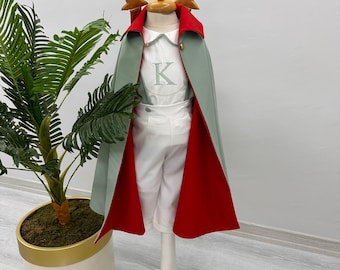 Handmade Prince Costume with Crown for Toddler, Little Prince Costume for Birtday and Halloween, High-Quality Fabric Fairytale Outfit