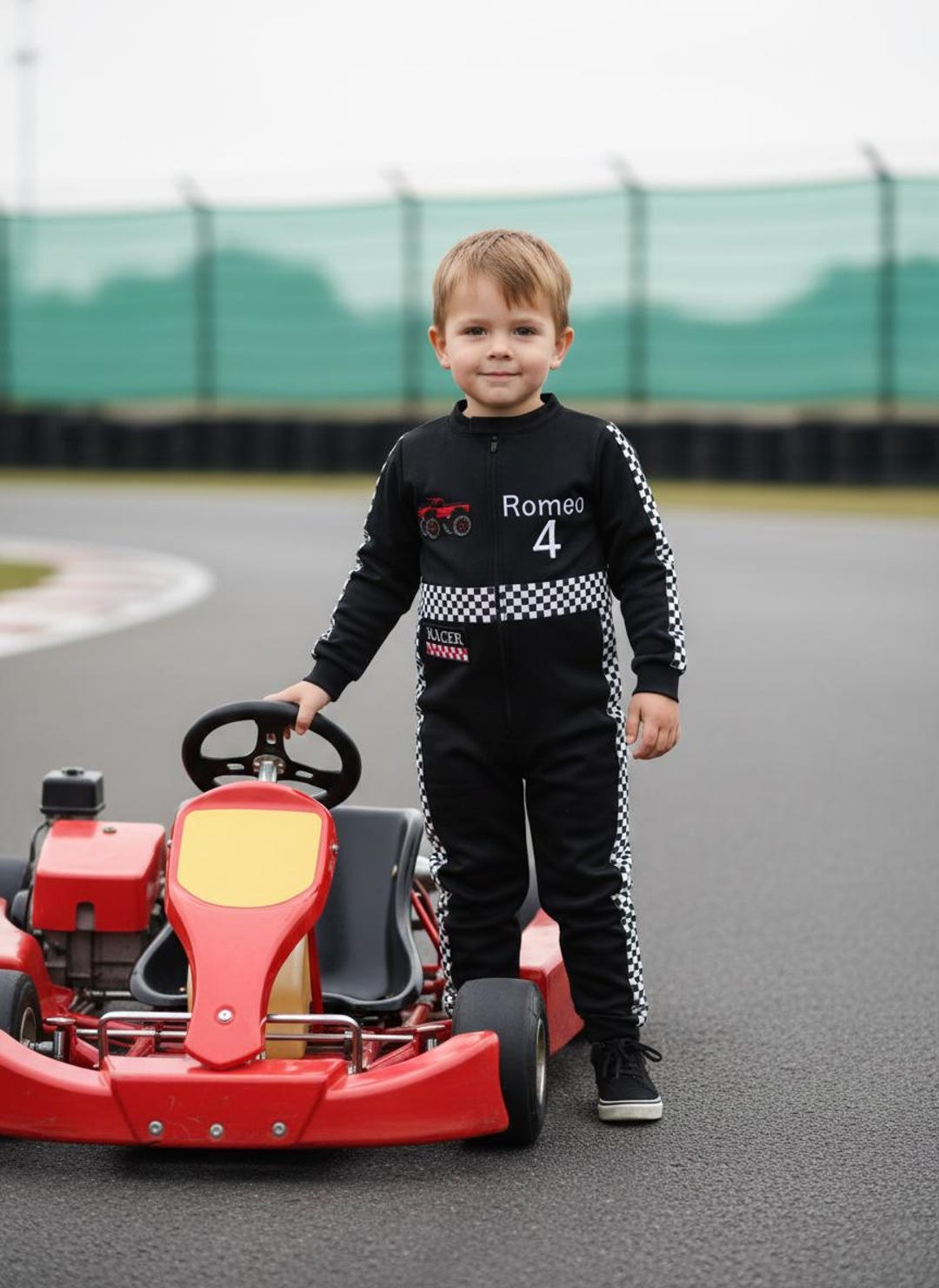 Baby Racer Style Kids Racing Jumpsuit With Hat– Race Car Birthday Outfit – Fast One ...