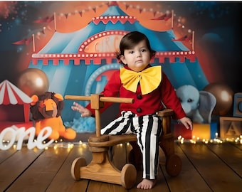 Handmade Cute Clown Costume with Hat for Baby, Toddler & Kids – Unisex Colorful Halloween Costume - Circus Birthday Outfit
