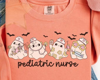 Halloween Nurse Sweatshirt Personalized Registered Nurse Sweatshirt NICU Custom Nurse Halloween Spooky Nurse Sweatshirt Halloween Gift PEDS
