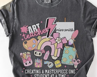 Personalized Art Teacher Shirt, Art Teacher Doodle Shirt, Art Shirt, Art Teacher T-Shirt, Comfort Colors® Shirt, Gift For Art teacher