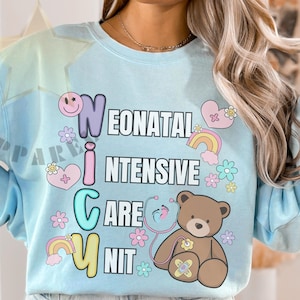 NICU Nurse Sweatshirt Neonatal Intensive Care Unit Nurse Sweatshirt Preppy Nurse Sweatshirt NICU Nurse Crewneck Nurse Sweater Gift For Nurse