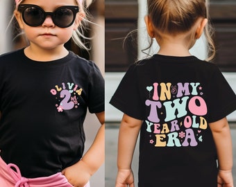 In mijn twee jaar oude tijdperk shirt, aangepaste verjaardag meisje shirt, Kids comfort kleuren shirt, 2-jarige verjaardag shirt, peuter verjaardag shirt