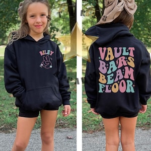 Sudadera de gimnasta personalizada, sudadera con capucha de gimnasta personalizada, barras de piso para salto, camiseta de gimnasia para niños, camiseta de gimnasia para niñas, regalo de gimnasta