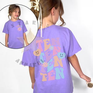 Kids Comfort Colors Custom In My Ten Year Old Era Shirt, Custom 10th Birthday Girl Shirt, Retro Birthday Shirt, Girl Gift, Custom Name Shirt