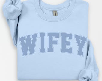 Personalized Wifey Sweatshirt, Wedding Gift, New Wife Sweatshirt, Gift For Bride, Bridal Shower Gift, Newlywed Honeymoon Present Bride Shirt