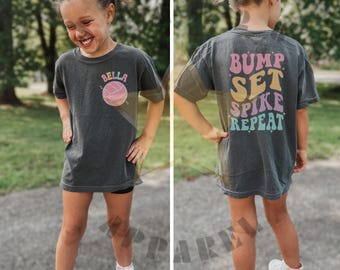 Bump Set Spike Repeat T-shirt, Personalized Volleyball Shirt, Volleyball Player Gift, Volleyball Coach Gift, Youth and Adult Sizes,