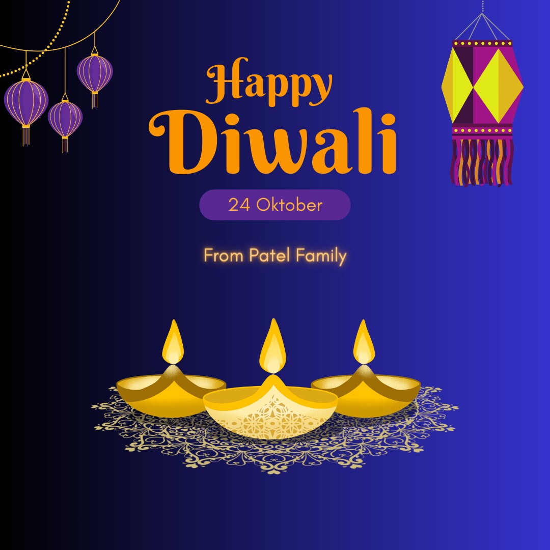 Printable Happy Diwali Card Printable Hindu Celebration Card Diwali