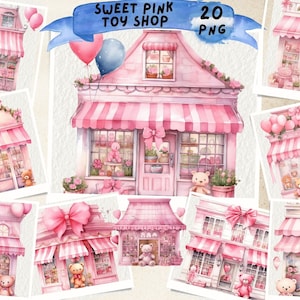 Cute Shop Clipart, Toys Shop Clipart, Magic Shop Clipart, Watercolor Shop Clipart, Planner Shop, Junk Journal, Scrapbooking