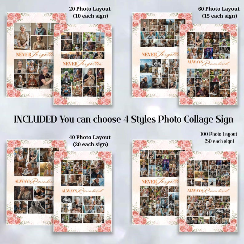 Funeral Photo Collage Sign Set: Celebration of Life Memorial (canva ...