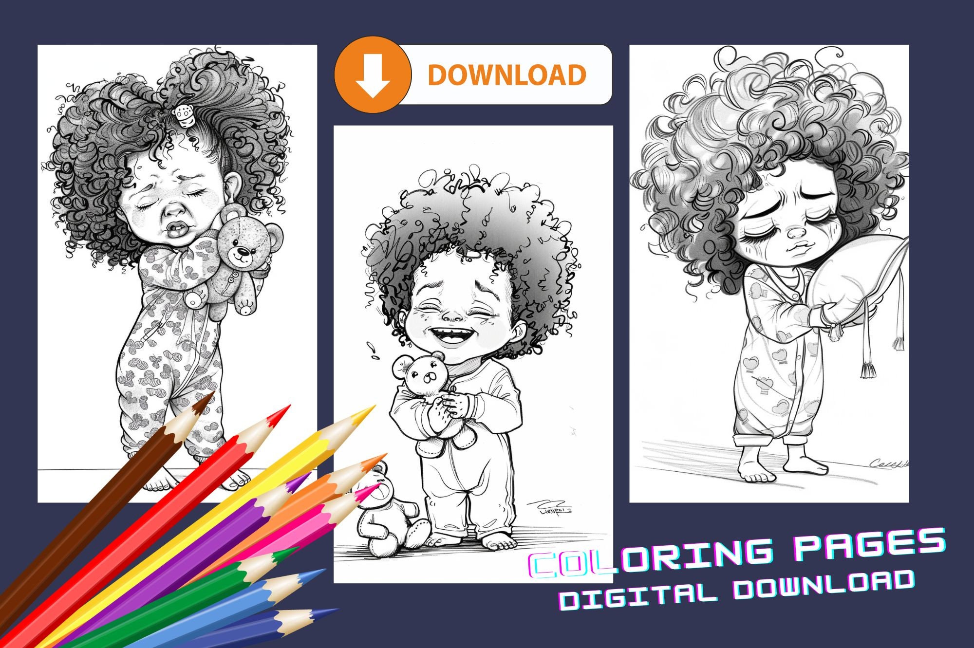 Cute African American Baby Coloring Pages, Pajamas African American ...