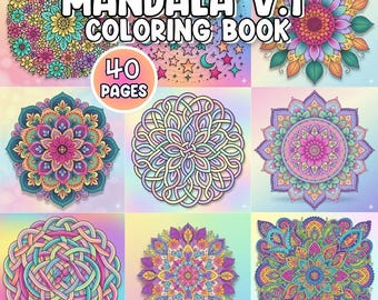 Mandala Coloring Pages for Adults Printable | Relaxing Stress Relief Art Therapy Designs | Intricate Zen Pattern Digital Download Set