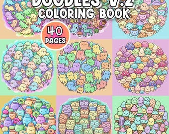 Doodles Mandala Coloring Pages for Adults Teens and Kids, Intricate Printable Mandala Art Therapy Sheets, Relaxing Instant Download