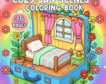 Cozy Bag Scenes Coloring Book for Kids and Adults | Whimsical Suitcase Room Pages | Relaxing Travel-Themed Art Activity
