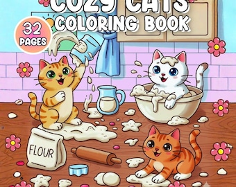 Cozy Cats Coloring Pages for Adults and Kids – Cute Cat Coloring Sheets for Relaxation and Fun – Printable Cat Art Therapy Activity
