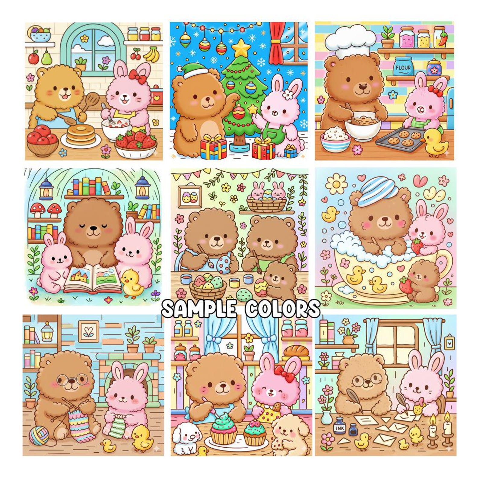 Capybara and Friends Coloring Book for Kids and Adults – Cute Animal ...