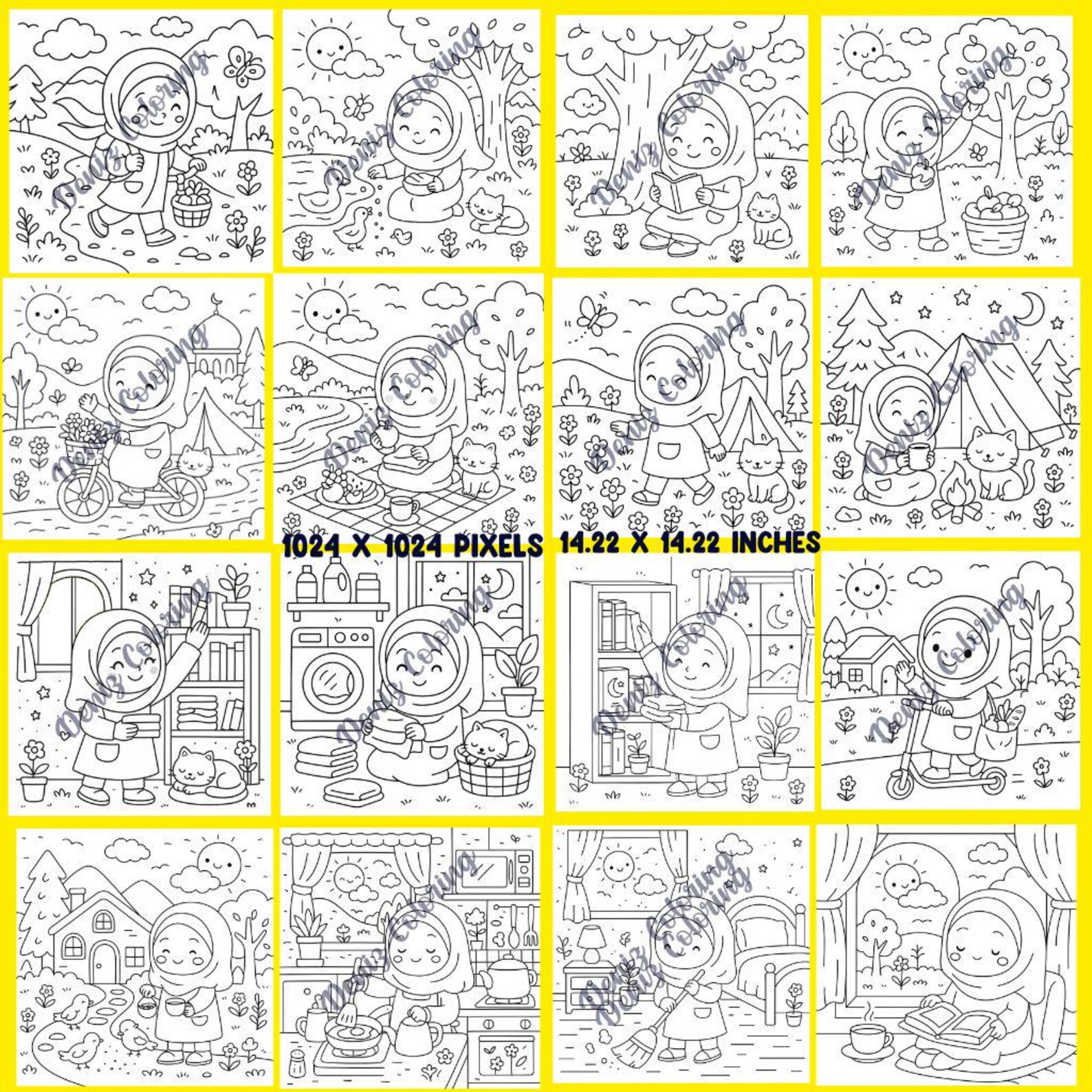 Cozy Muslim Girl Coloring Book for Kids – Modest Outfits, Hijab Fashion ...