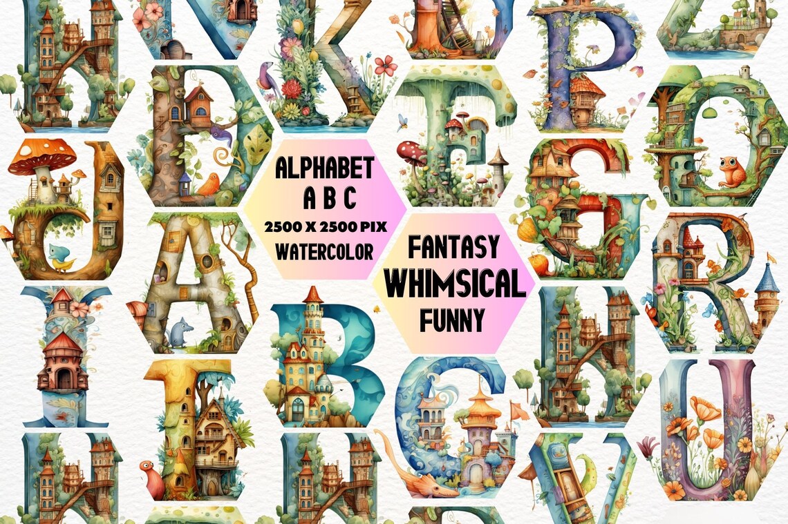 Fantasy Script Letters Alphabet Magical Kingdom, Whimsical Fantasy Alphabet, Fairy Tale ...