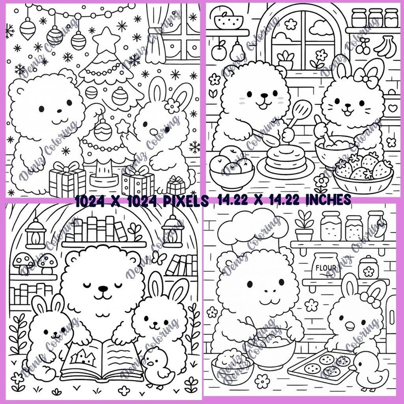 Capybara and Friends Coloring Book for Kids and Adults – Cute Animal ...