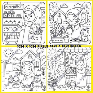 Cozy Muslim Girl Coloring Book for Kids – Modest Outfits, Hijab Fashion ...
