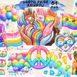 LGBT Pride Clipart, Gay Pride Png, Lesbian, Rainbow, Lgbt Quote, Printable Files, Lgbt Mega, Scrapbook Rockabilly, Junk Journal