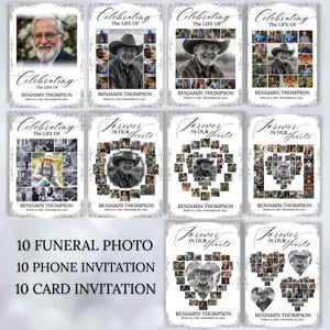 Beerdigung Photo Collage Schilder Set Vorlagen: Beerdigung Willkommensschild (Canva Template, digitaler Download)