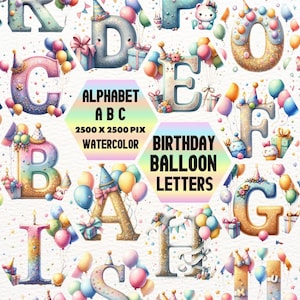 Birthday Balloon Alphabet, Letters Balloon, Baby Shower, Presents Balloons, Baby Letters, Doodle Letters, Scrapbooking, Junk Journal