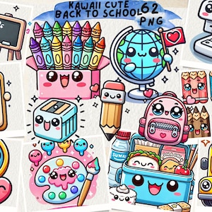 Kawaii Back to School Clipart: Teacher Graphics (PNG) - Etsy