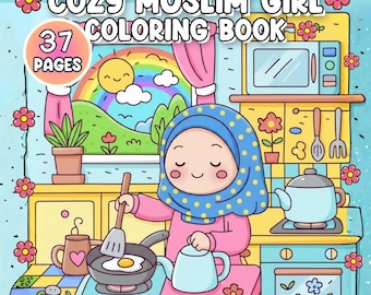 Cozy Muslim Girl Coloring Book for Kids – Modest Outfits, Hijab Fashion, and Relaxing Scenes to Color – Islamic Coloring Fun for Girls