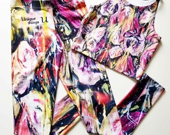 Sport bra many colors "A battle of roses" Crop Top