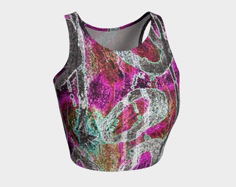 Sports bra purple "Leopard Glow" Crop Top