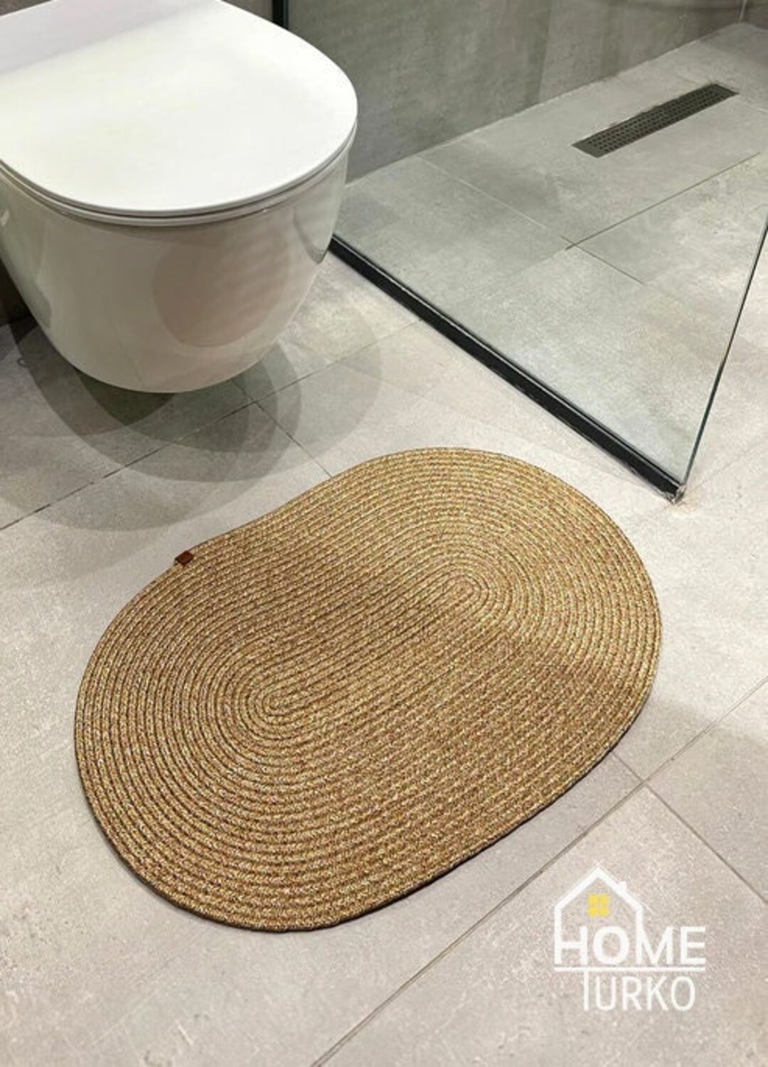 Jute Bathroom and Toilet Mat, Bath Mat, Bathroom Mat, Color: Wicker - Etsy