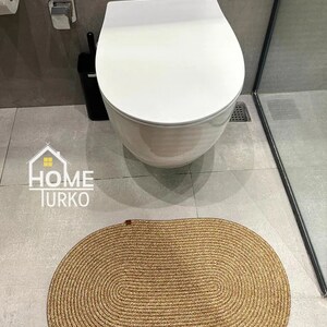 Jute Bathroom and Toilet Mat, Bath Mat, Bathroom Mat, Color: Wicker - Etsy