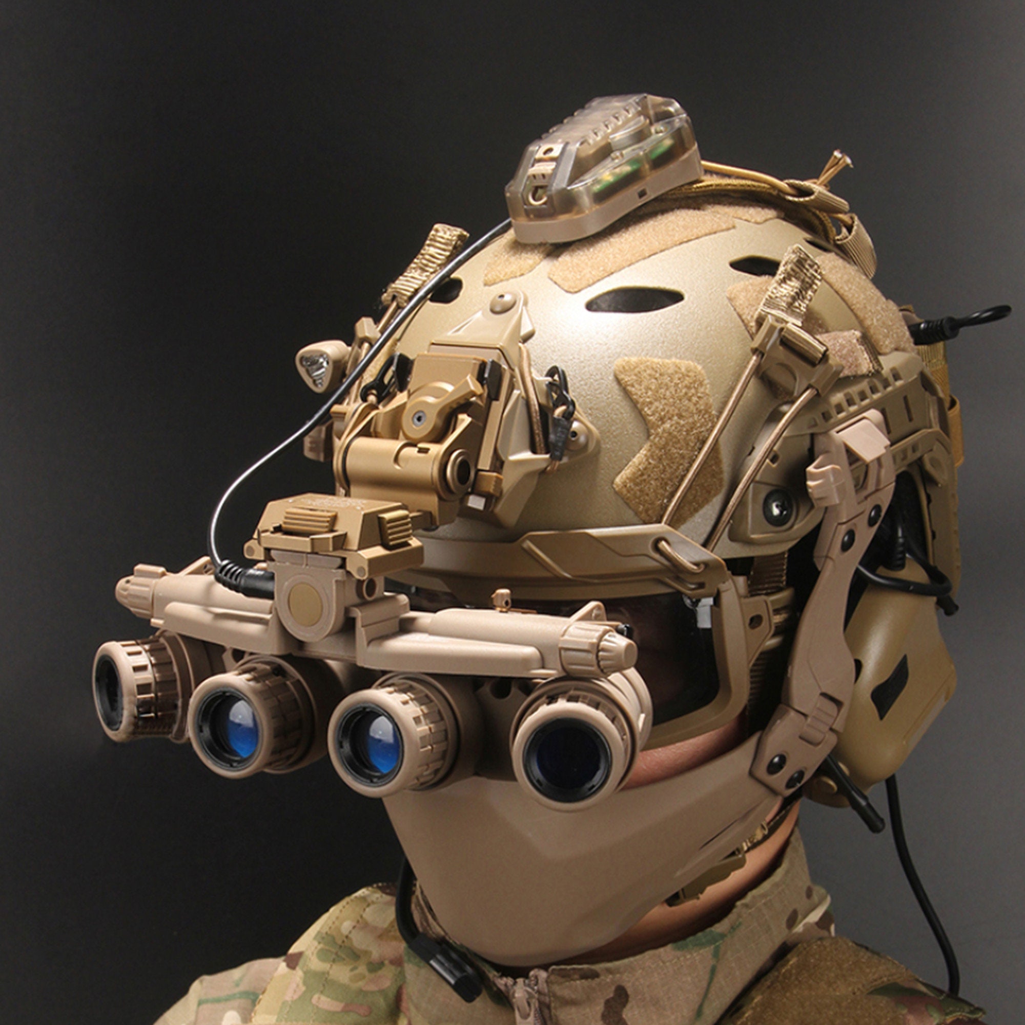 Tactical Helmet Night Vision Mask Headset Goggles Set Gear Etsy