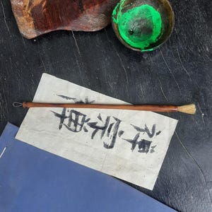 Handcrafted goat hair round brush made with love, for calligraphy / painting , rosewood handle