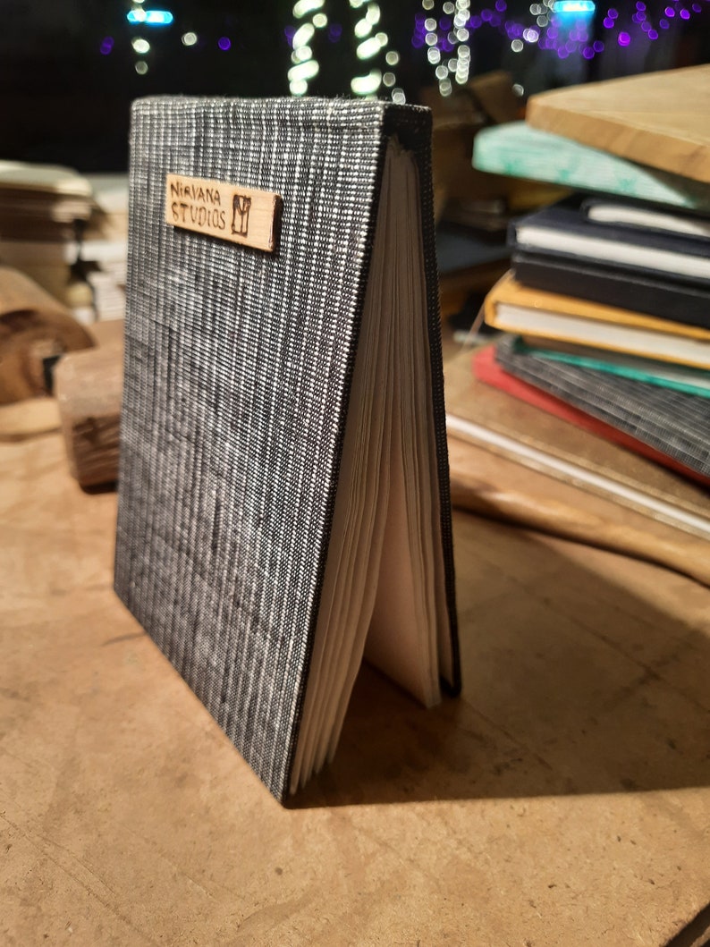 Handmade artist's sketchbook/notebook A6 with handmade papers inside image 5