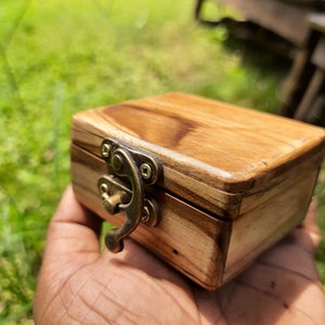 Artist's mini wooden paint box or field sketch box with a folding brushes, artist's colour and colour pans (All handmade)