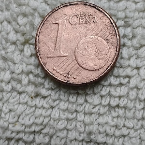2002 Tyskland 1-centsmynt i euro, sällsynt ekbladsmönster