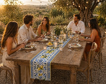 Chemin de Table Dolce Vita Bleu Ciel pour l'anniversaire de votre Chemin de Table Dolce Vita Bleu Ciel pour l'anniversaire de votre