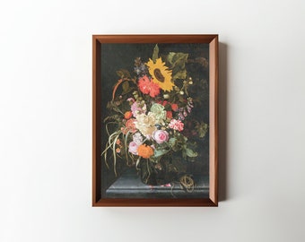 Floral Still Life Art || Digital Art || Printable Home Decor || Living Room Wall Art || Downloadable Painting || PRINTABLE
