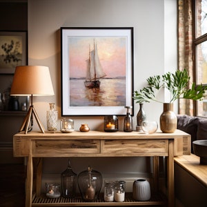 Sunset Sail Boat Art Digital Art Print Kitchen Wall Decor Downloadable PRINTABLE image 5