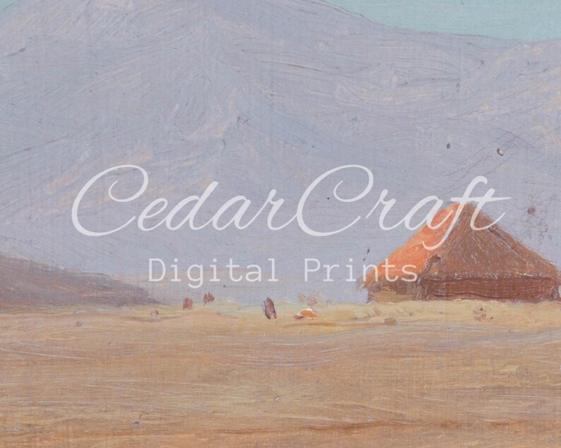 Desert Landscape Oil Painting Vintage Wall Art Digital Painting Downloadable PRINTABLE image 3