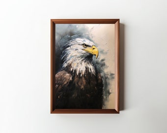 Eagle Portrait Art || Digital Wall Art || Cottagecore || Bird Oil Painting || Antique Eagle Painting || Living Room Wall Decor || PRINTABLE