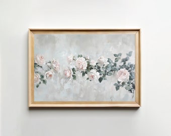 Botanical Still Life Painting || Digital Print || Floral Wall Art || Vintage Wall Decor || Rose Oil Painting || Kitchen Decor || PRINTABLE