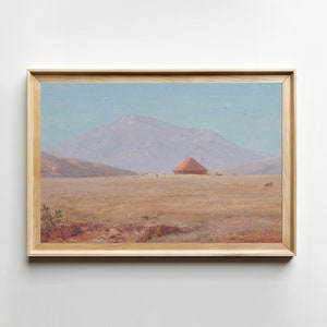 Desert Landscape Oil Painting Vintage Wall Art Digital Painting Downloadable PRINTABLE image 1