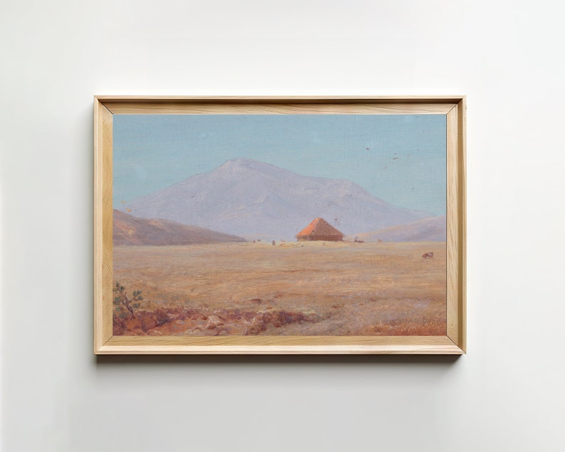 Desert Landscape Oil Painting Vintage Wall Art Digital Painting Downloadable PRINTABLE image 1