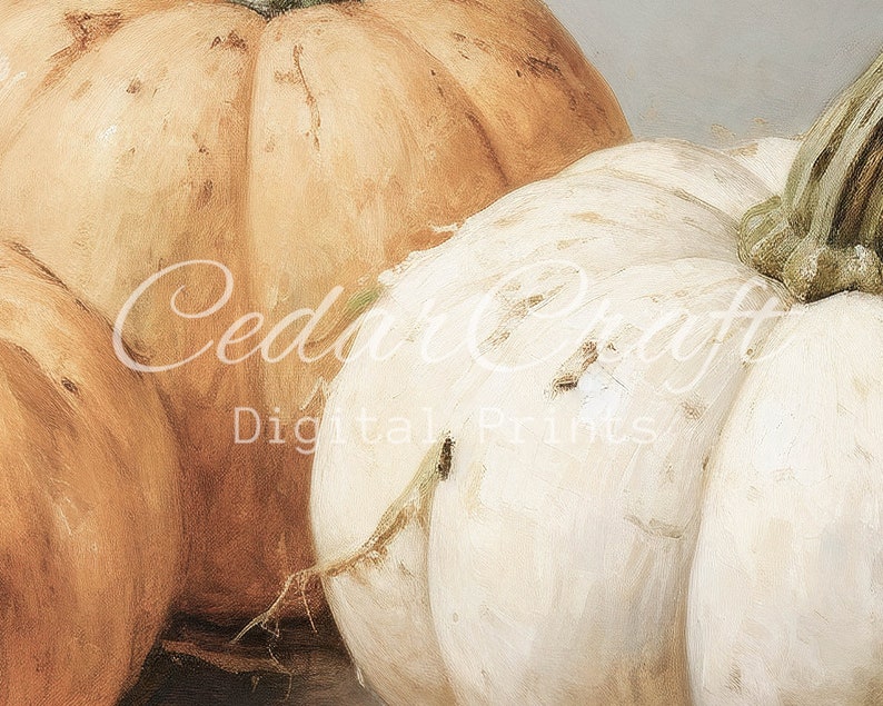 Pumpkin Still Art Digital Wall Decor Halloween Home Decor Downloadable Art PRINTABLE image 3