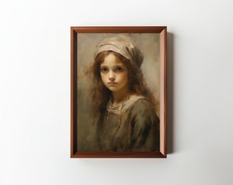 Vintage Portrait Art || Old Oil Painting Decor || Moody Portrait Art || Art Painting Download || PRINTABLE